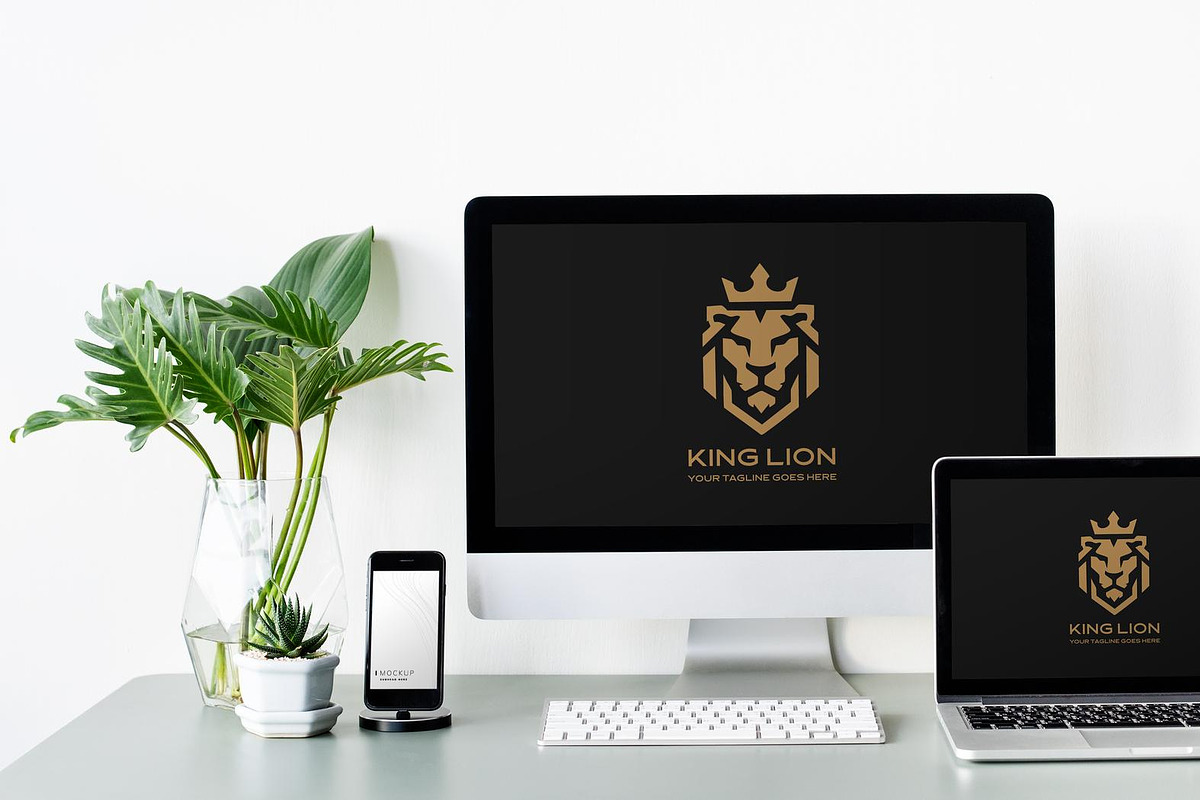 Geometric King Lion Logo, a Branding & Logo Template by YUDesignStore (Photo 6 of 10)