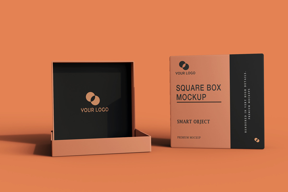 Square box mockup design, a Packaging Mockup by Raihan Rahman (Photo 11 of 14)