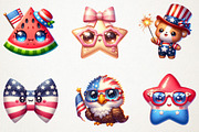 Cute kawaii 4th of July Sublimation, a Seasonal Illustration by RobertsArt (Thumbnail 4 of 7)