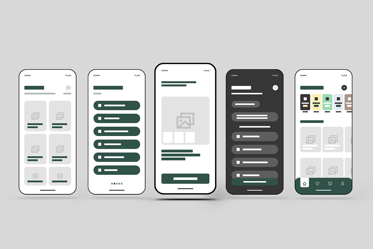 Modern Mobile App Interface Template, a Wireframe Template by MightyDesign (Photo 1 of 7)