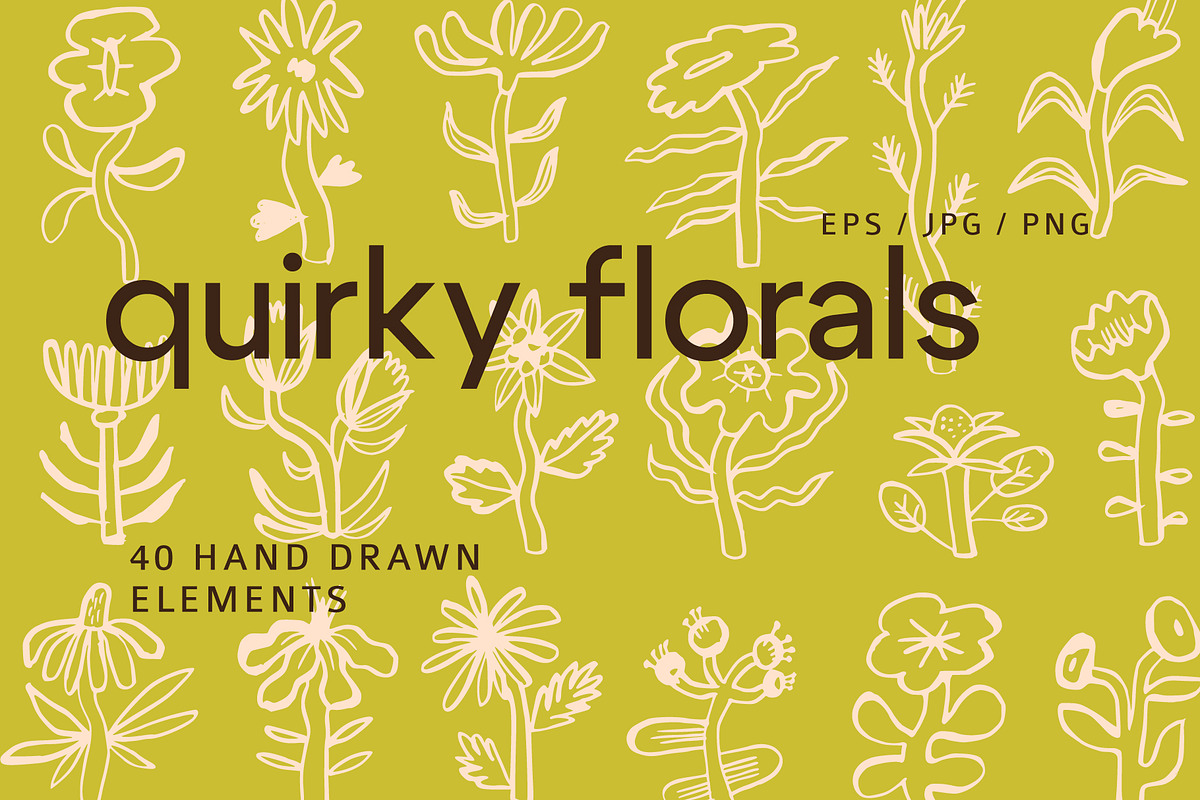 Quirky Florals Hand Drawn collection, an Object Illustration by Lena Nikolaeva (Photo 1 of 12)