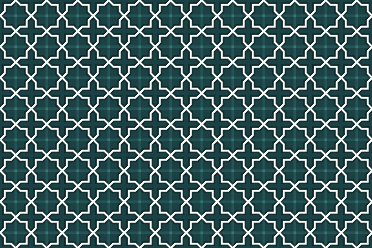 Islamic Monoline Star Tile Pattern, a Pattern Graphic by Mightyfire