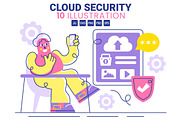 10 Cloud Security Illustration, a Technology Illustration by denayunebgt (Thumbnail 1 of 4)