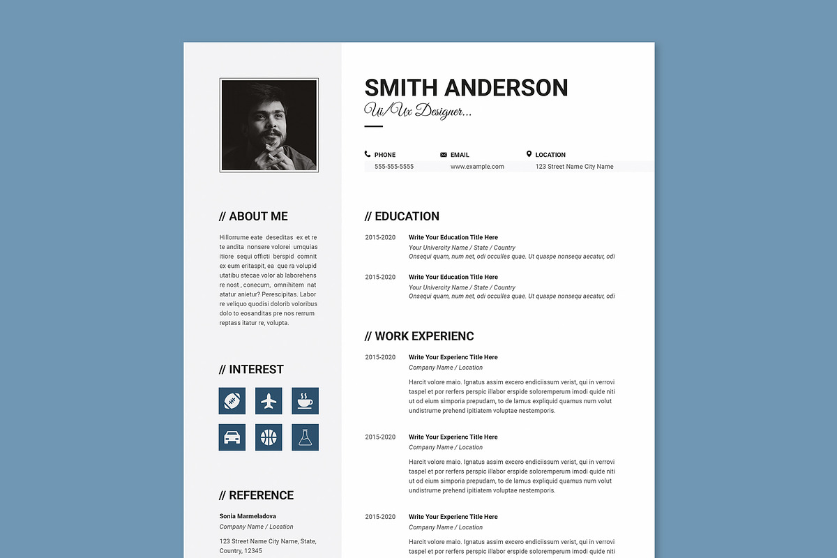 Minimal Resume and Cover Letter, a Resume Template by PixelStudio (Photo 4 of 4)