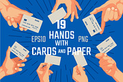 Hands with Cards and Paper, a Finance Illustration by MaximGertsen (Thumbnail 1 of 5)