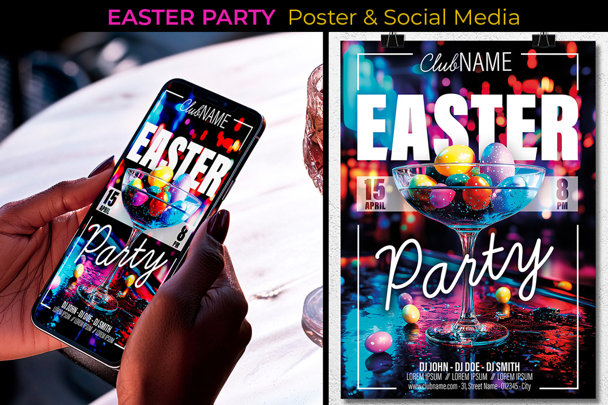 Easter Party Cocktail Set Template, a Print Template by McLittle Stock (Photo 1 of 3)