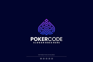 Modern Gradient Poker code Logo, a Branding & Logo Template by Artnivora.Std