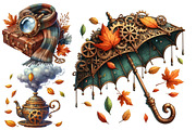 Watercolor Steampunk Autumn Clipart, an Illustration by Designworld (Thumbnail 5 of 6)