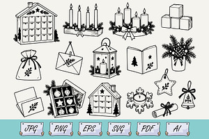 Christmas Advent Traditions SVG Set