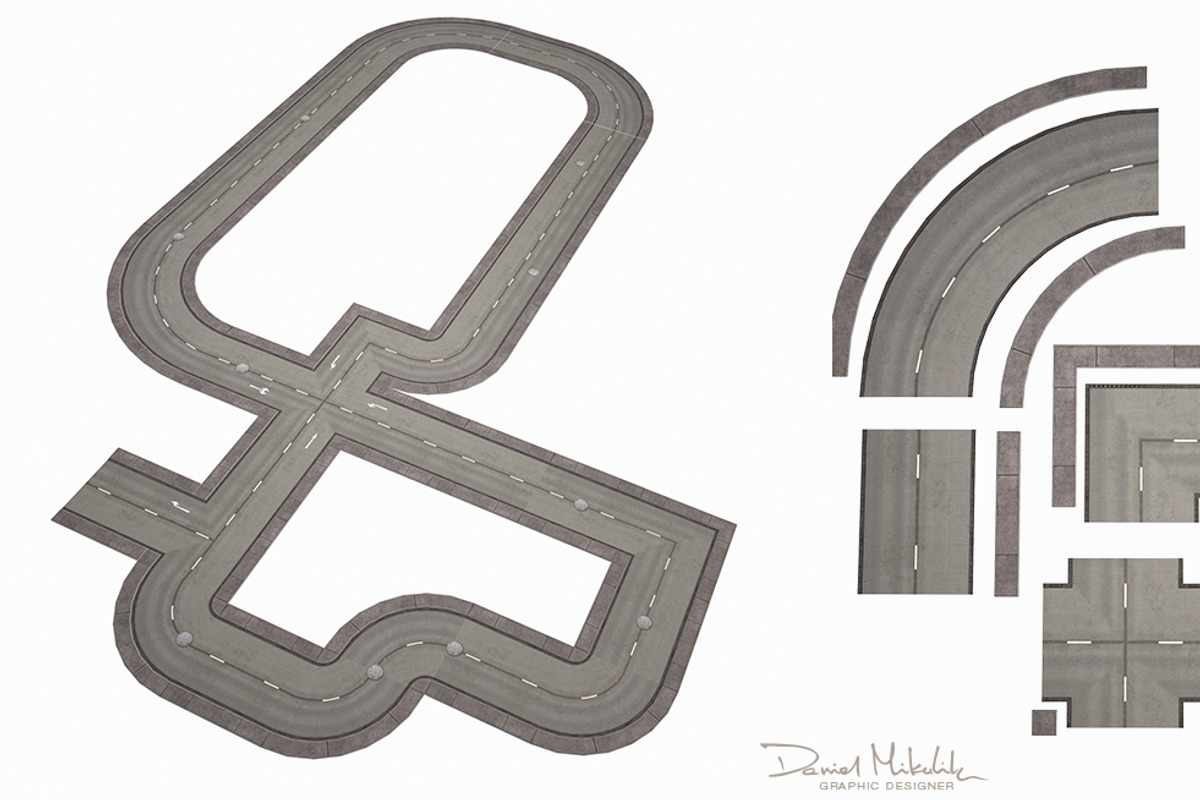 Road Modules PBR Pack, an Architecture 3D Model by Daniel Mikulik (Photo 1 of 24)