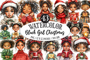 Black Girl Christmas Eve Clipart, an Illustration by Designking (Thumbnail 1 of 5)