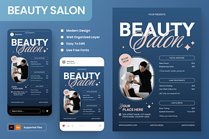 Beauty Salon Pricelist Flyer Set, a Flyer Template by Annora Studio