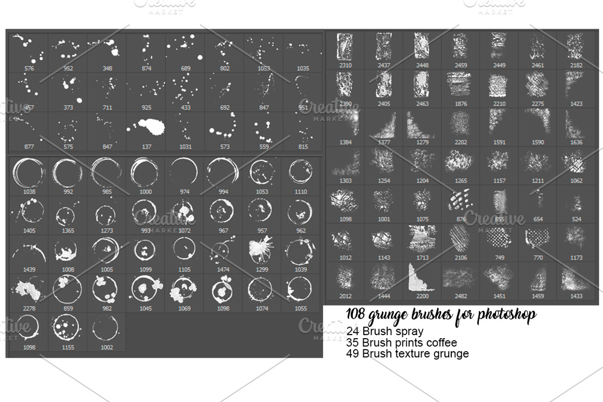 Set brushes grunge for photoshop preview 5
