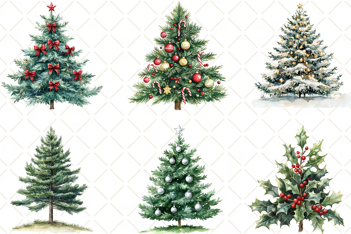 Christmas Tree And Gift Watercolor, an Illustration by Black Bird Studio (Photo 3 of 6)
