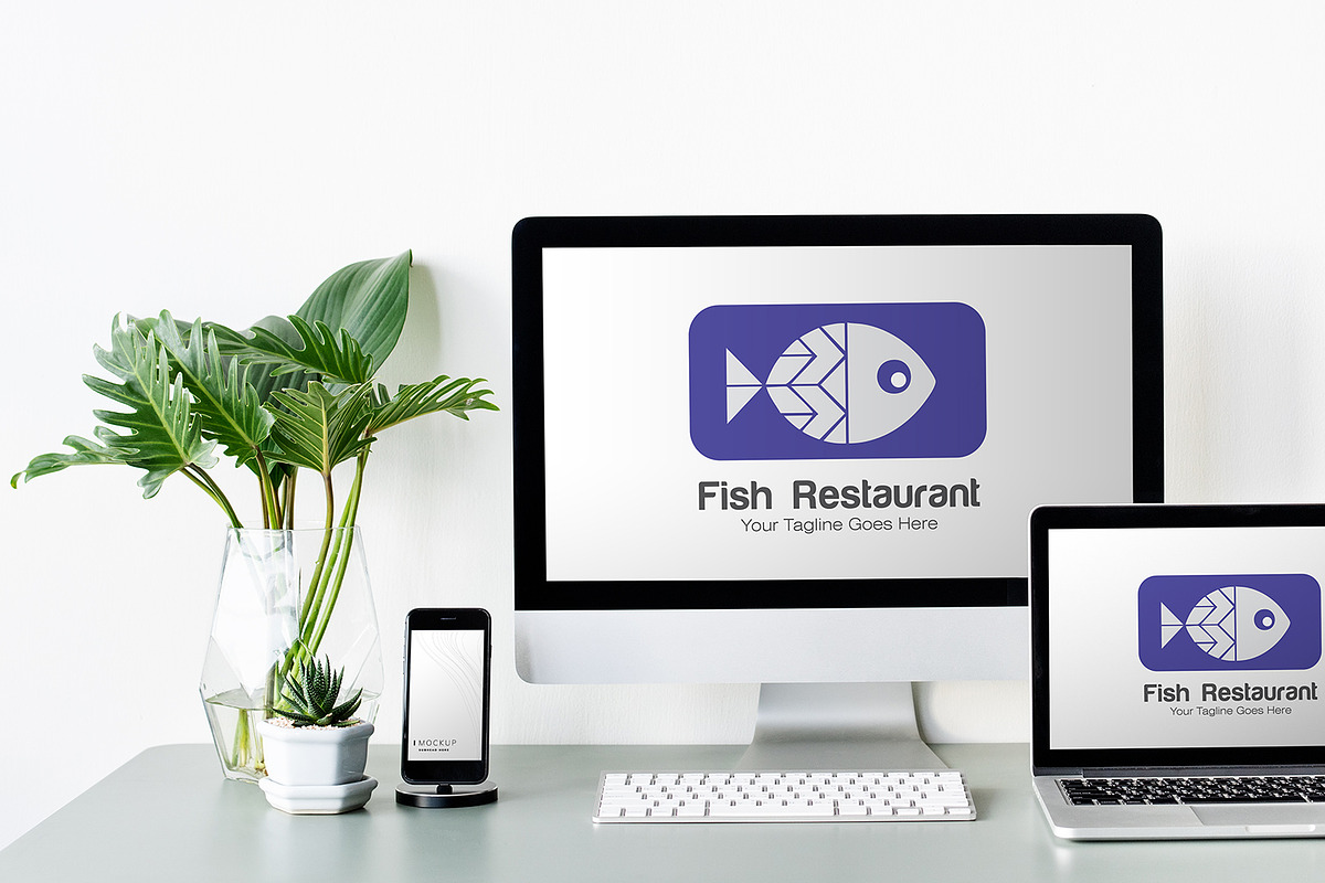 Fish Restaurant Logo Template preview 4