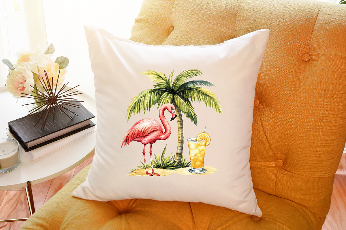 Summer Flamingo Garden Clipart, an Illustration by Sublimation Artist (Photo 6 of 6)