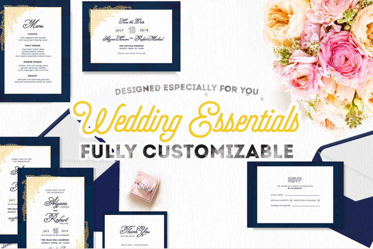 Elegant Wedding Suite, an Invitation Template by Moon Starer Studio (Photo 2 of 2)