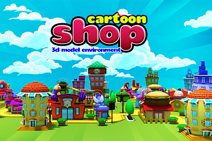 3D Cartoon Shop City