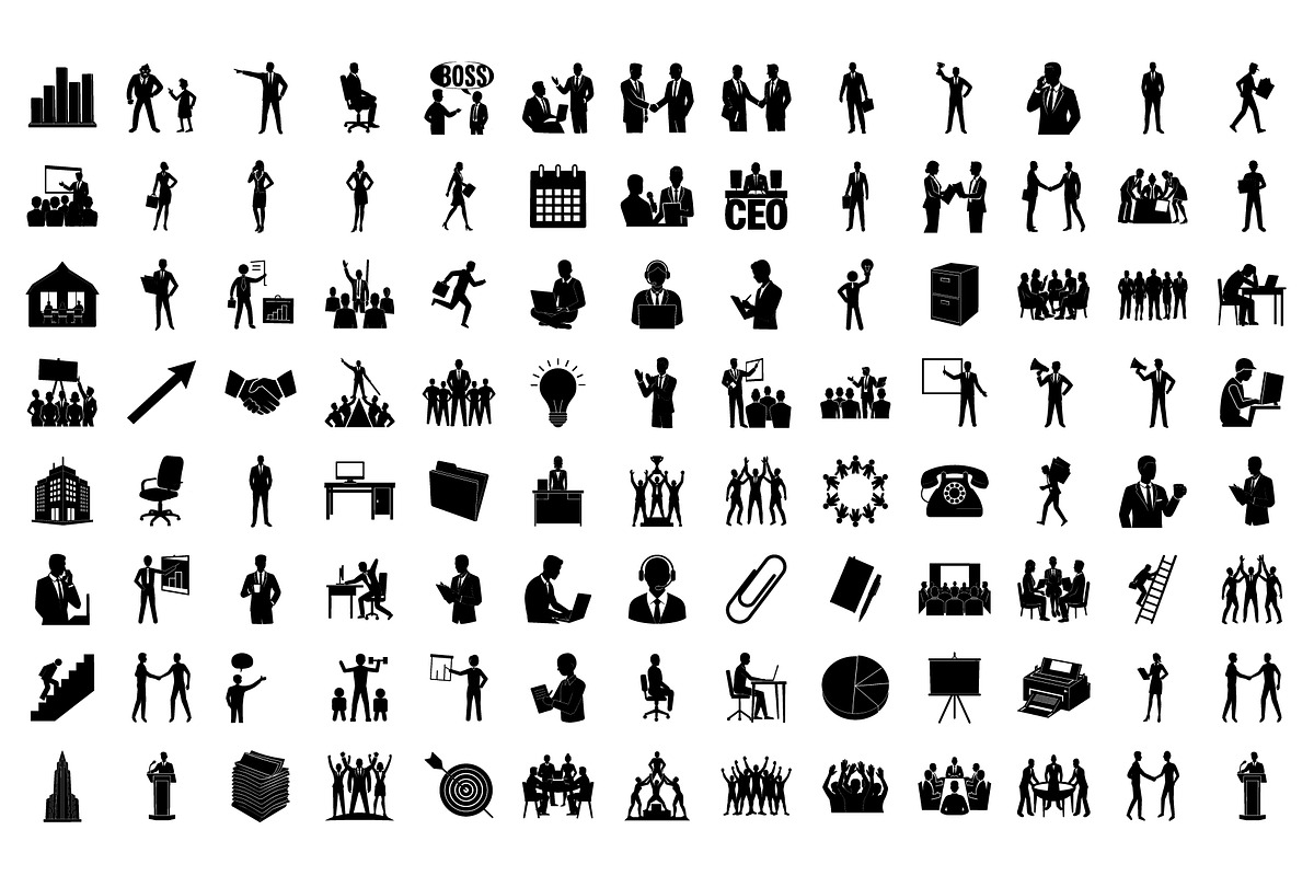 Business & Office Silhouette Bundle, an Illustration by Creative_View (Photo 4 of 4)
