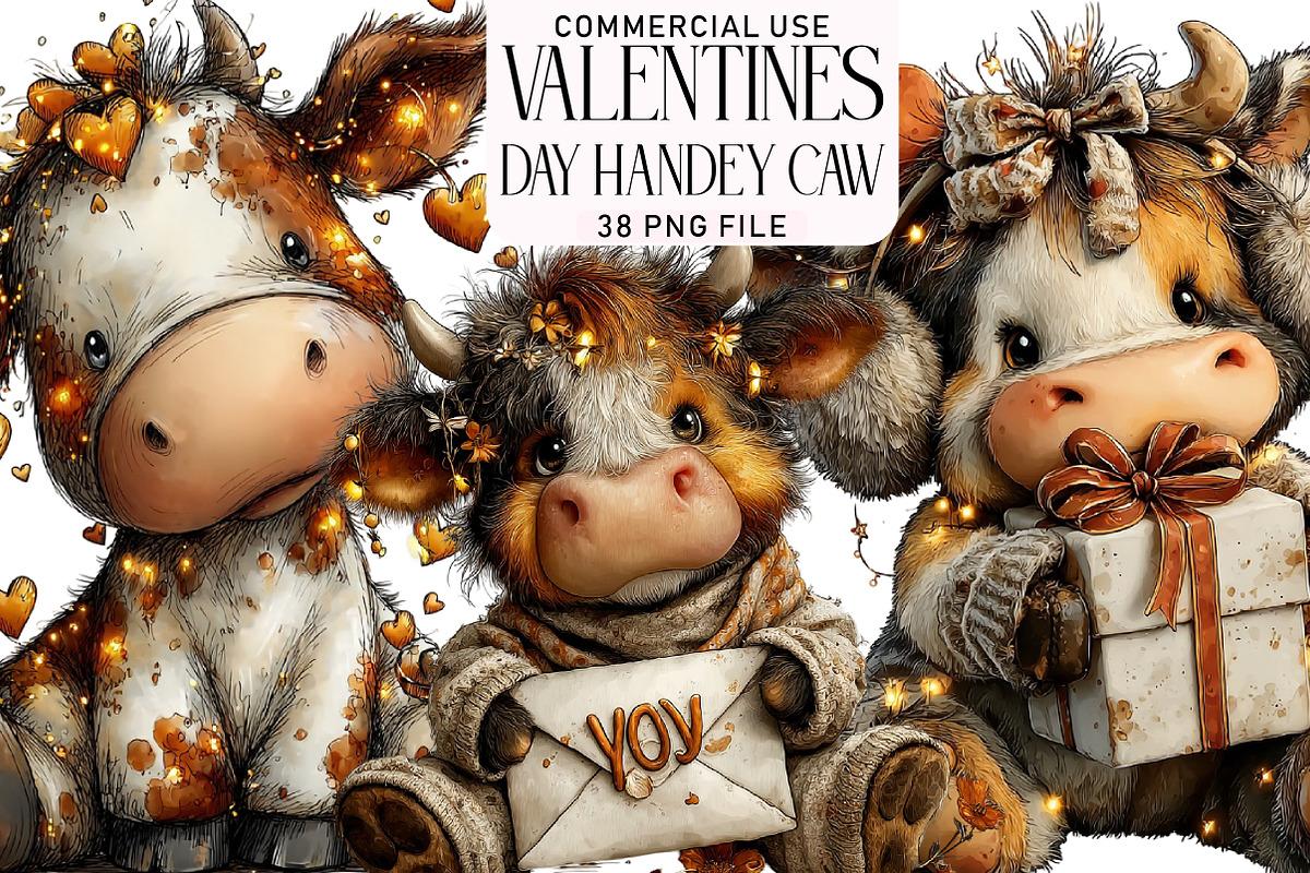Valentine's Day handey caw Clipart, an Illustration by Daily.Designs (Photo 1 of 5)