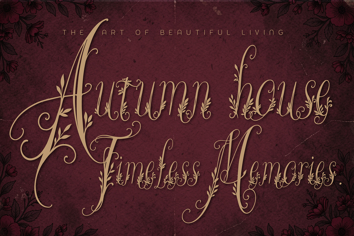 Wanderin Autumn Artisan Floral font, a Script Font by HypeWorksCo (Photo 19 of 28)