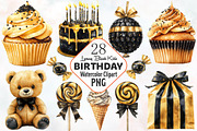 Luxury Black Kids Birthday Clipart, an Illustration by RobertsArt (Thumbnail 1 of 7)