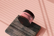 Amber Glass Cosmetic Jar Mockups, a Cups & Container Mockup by pmvch (Thumbnail 15 of 26)