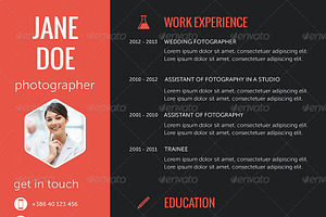 Flat Resume Set In 5 Variations