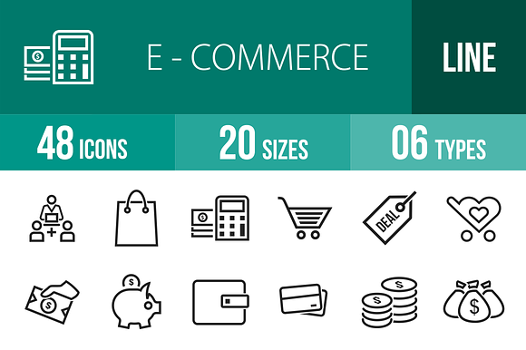 48 Ecommerce Line Icons