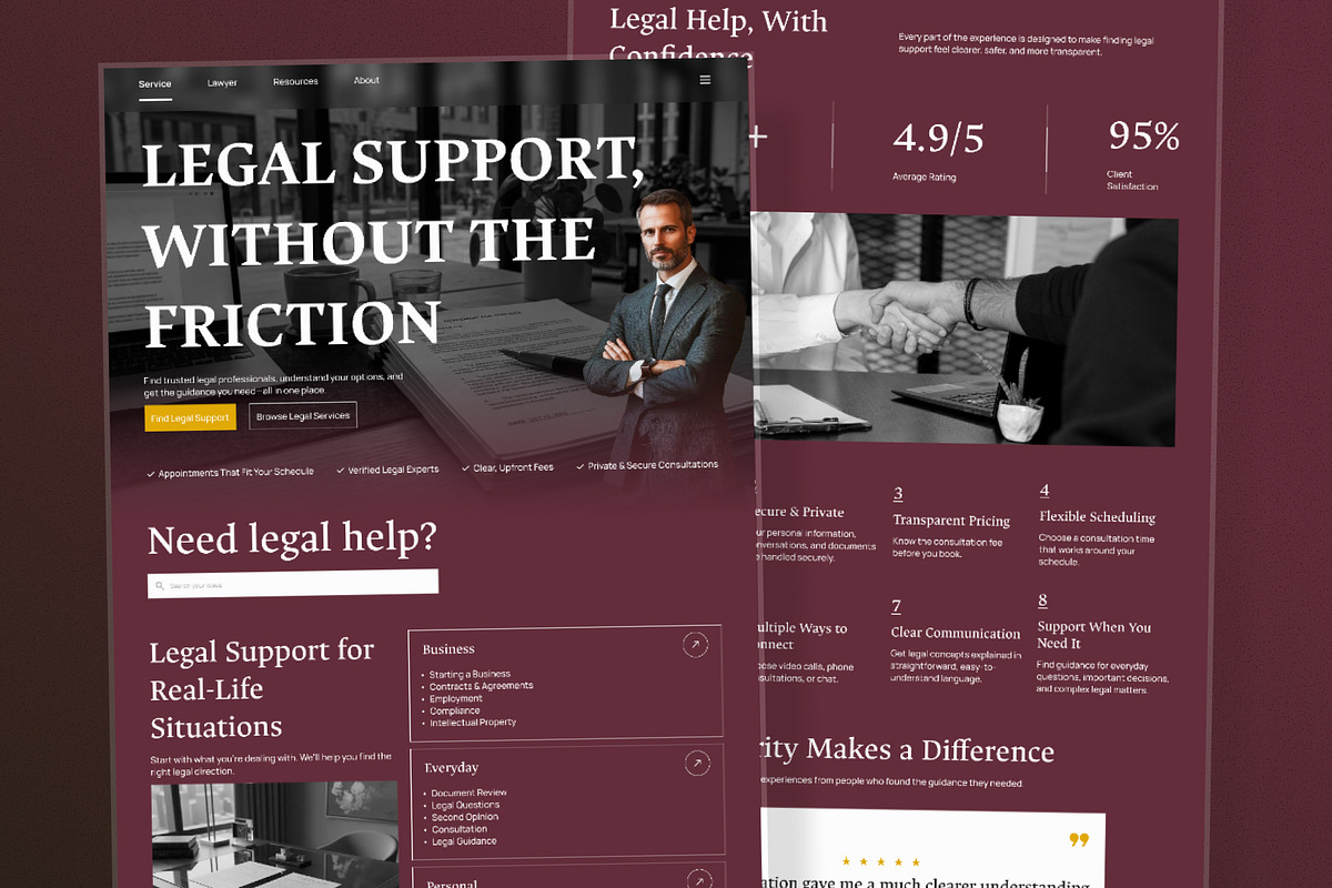Lexhub - Legal Consultation Landing, a Landing Page Template by twinstd (Photo 4 of 5)