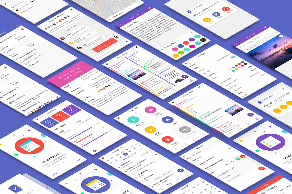To Do Task Manager Mobile App Design, an UI Kit Template by App Innovation (Photo 3 of 7)