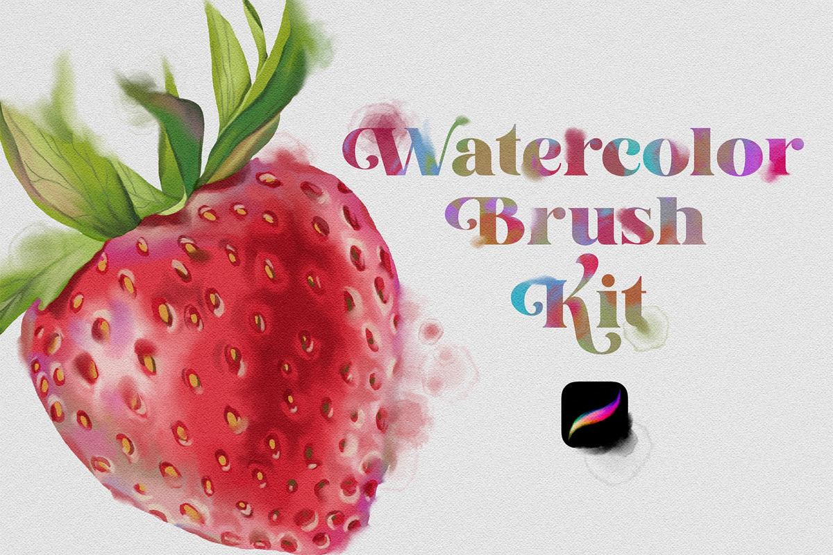 Watercolor brush Kit for Procreate, a Brush Add-On by Marge Art (Photo 1 of 4)
