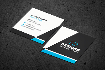 Corporate Square Business Card, a Business Card Template by Vital Zigns