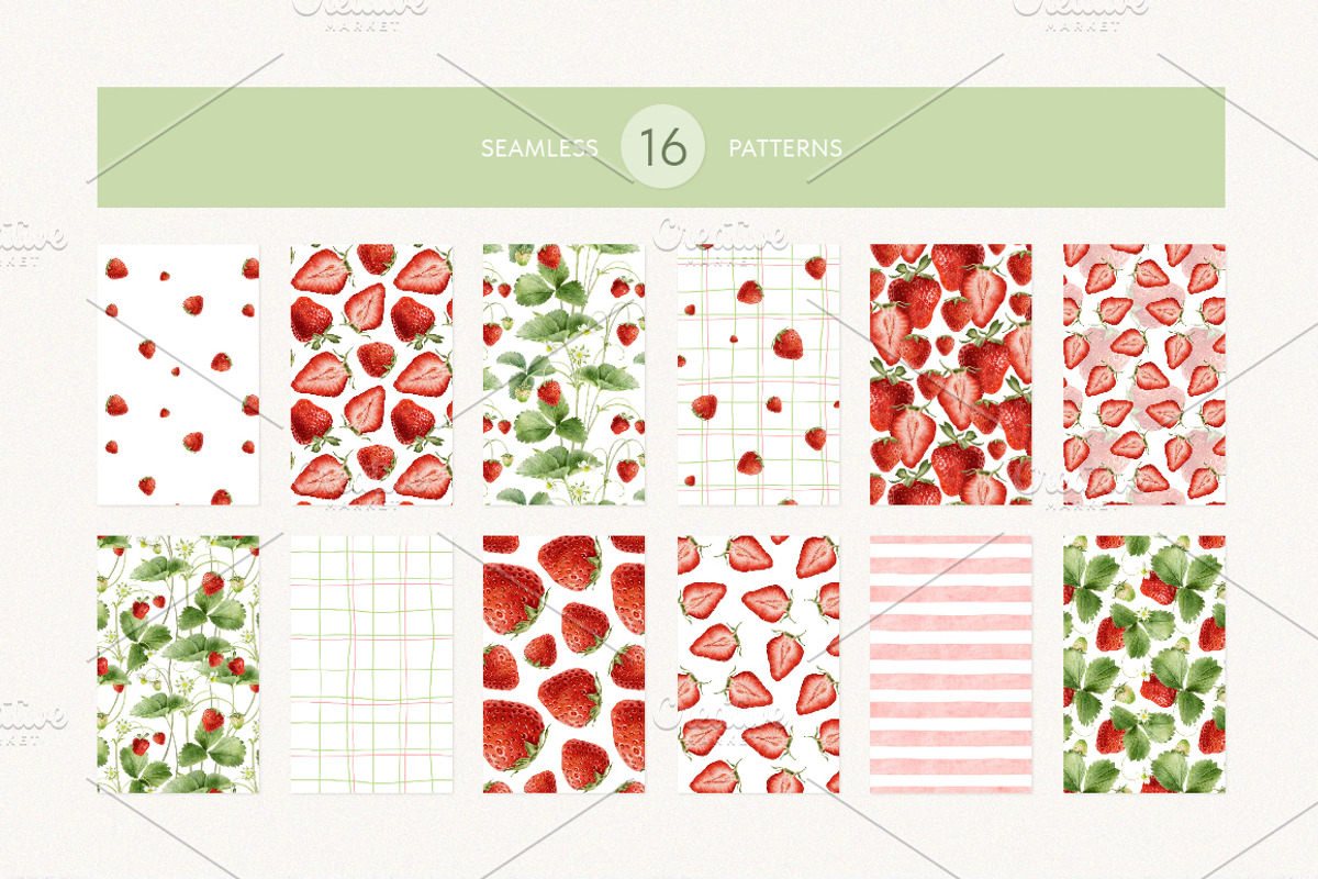 Strawberry watercolor illustrations, a Food Illustration by Fedulova Art (Photo 8 of 17)