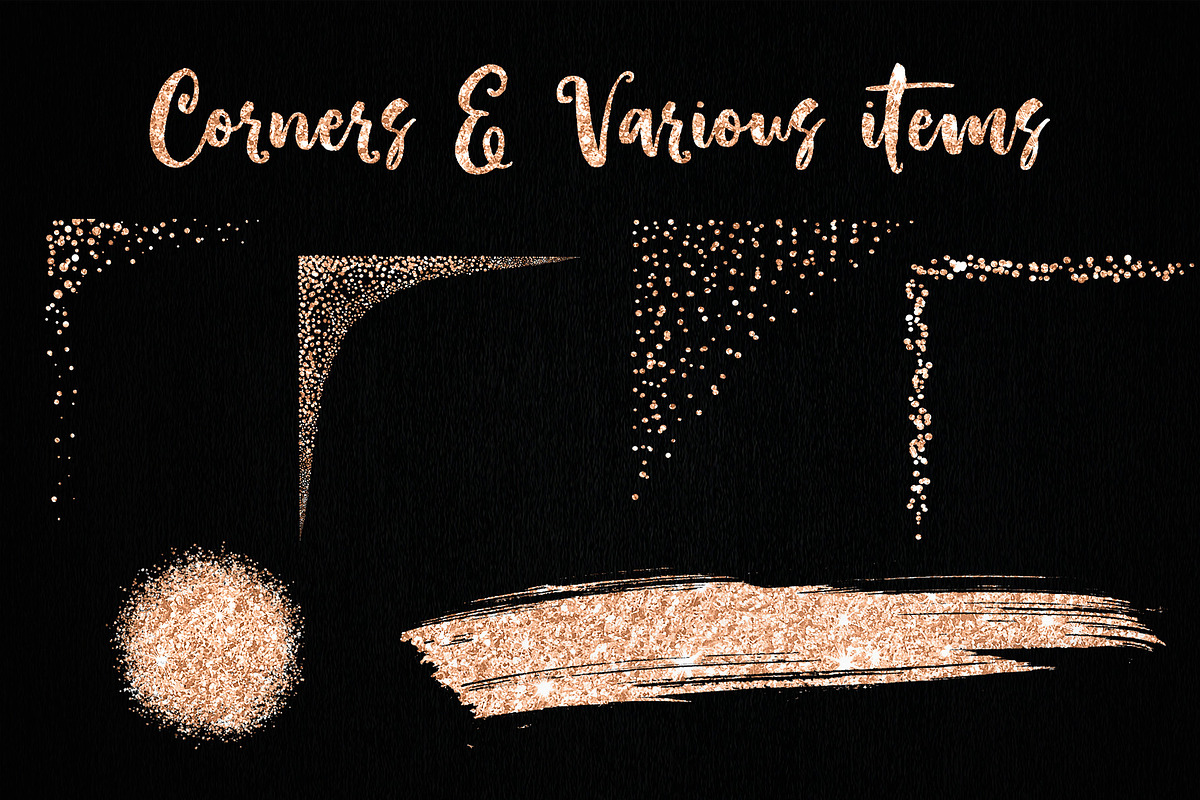 Rose Gold Confetti Frames Borders, a Texture Graphic by Nifty Template Studio (Photo 10 of 10)
