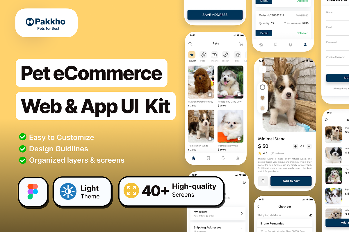 Pakkho Pet - Dog Ecommerce App UI Ki, an UI Kit Template by piyush608 (Photo 1 of 7)