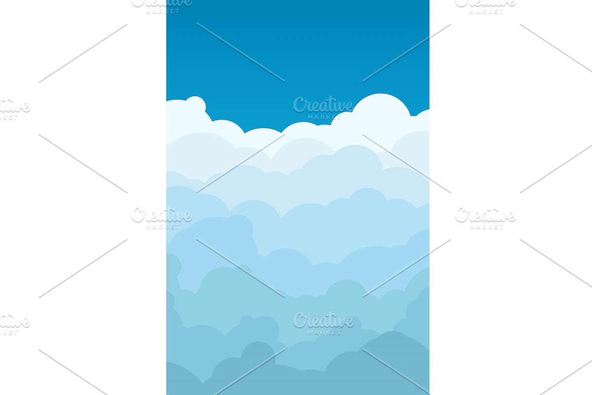 a clouded sky sunny day simple, an Illustration by IfH
