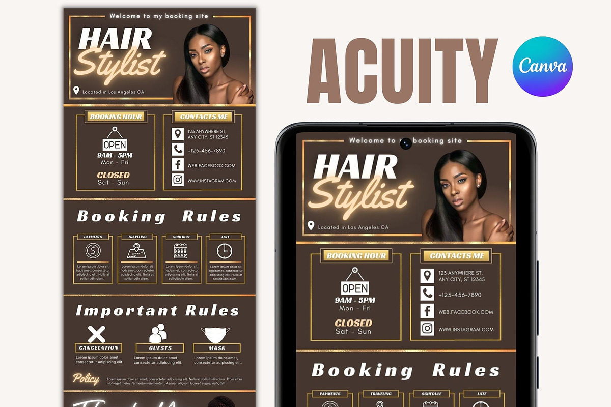 Acuity Scheduling Template, a Wireframe Template by TimCanvaTemplate (Photo 1 of 7)