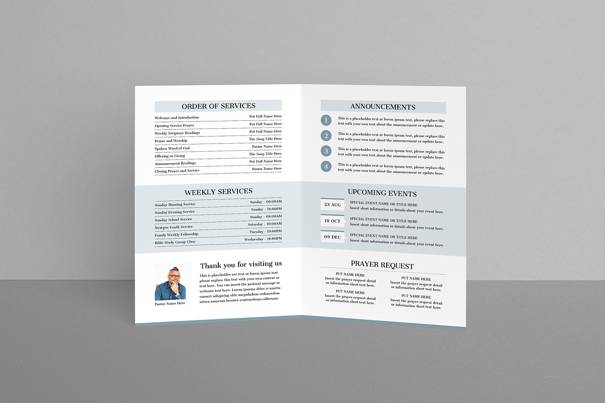 Church Bulletin | Canva, Word, Indd preview 2
