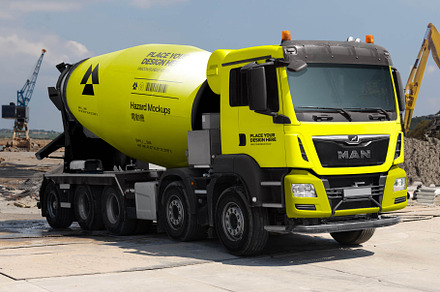 Construction Truck Mockup, an Advertising Mockup by HAZARD MOCKUPS