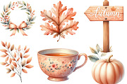 Peach Colored Autumn Clipart, an Illustration by Designking (Thumbnail 2 of 4)