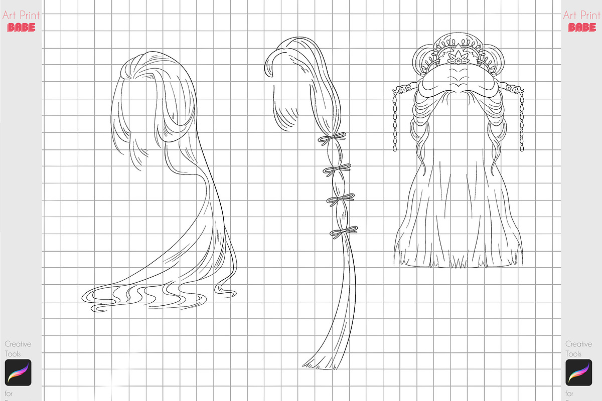 Procreate Asian Hairs Japanese Brush, a Brush Add-On by ArtPrintBabe (Photo 3 of 3)