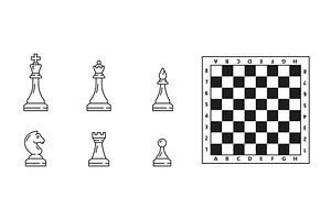 Chess Piece Icons And Board