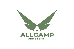 Letter A With Camp And Wings Logo