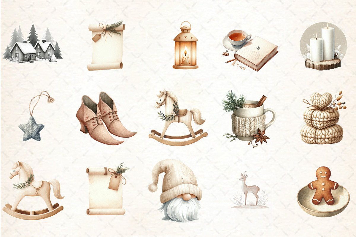 Nordic Christmas Clipart, an Illustration by DreamCafeArt (Photo 5 of 6)