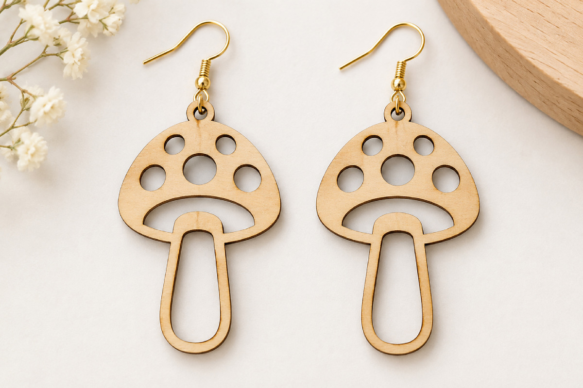 Mushroom Earrings Laser Cut SVG, an Object Graphic by Canvas Craft (Photo 3 of 4)