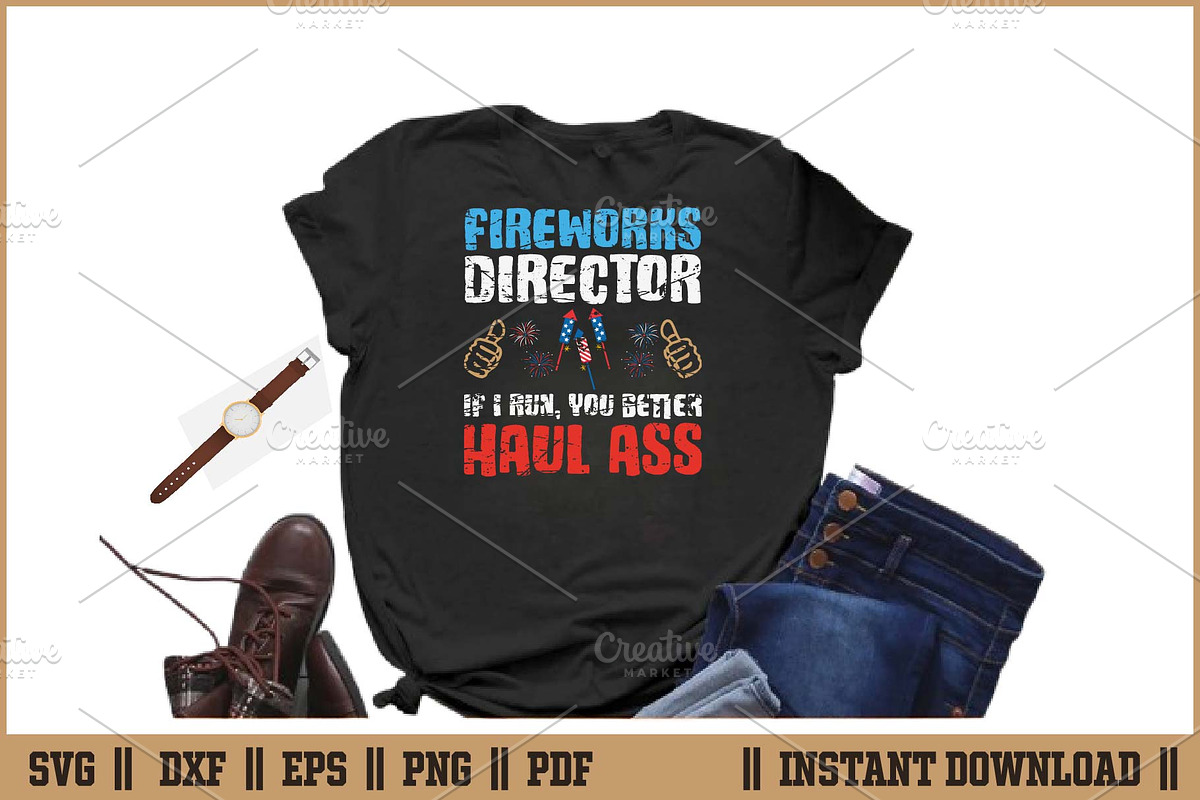 Fireworks Director If I Run Cut SVG, an Illustration by Handy Arts Studio (Photo 2 of 3)