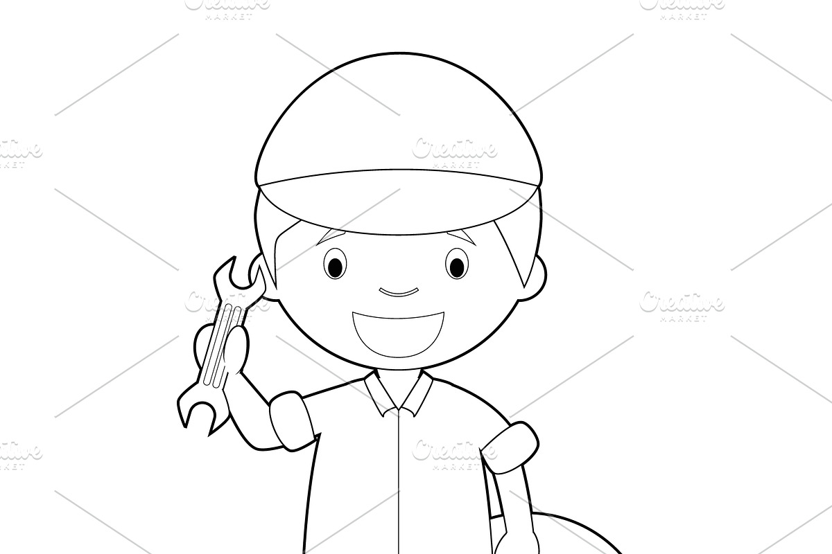 80x Professions for Coloring, an Education Illustration by asantosg (Photo 10 of 17)