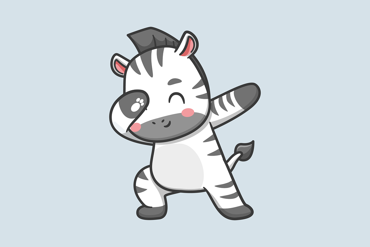 Cute Zebra Dabbing Cartoon, an Animal Illustration by Catalyst Labs (Photo 2 of 3)