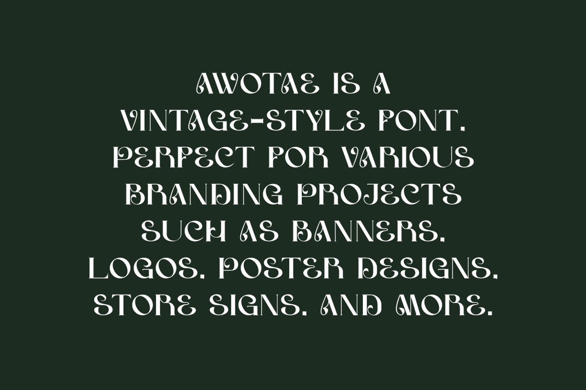 Awotae - Vintage Font, a Sans Serif Font by Iqsiart Studio (Photo 5 of 7)